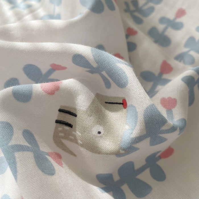 91家纺网 家纺一手货源 找家纺 千朵 2022新款全棉双层纱布四件套 花丛