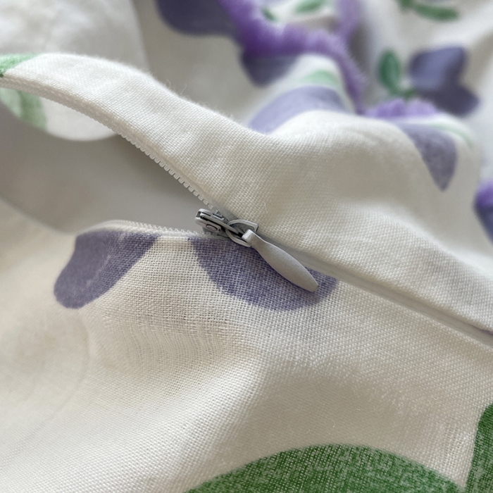 91家纺网 家纺一手货源 找家纺 千朵 2022新款全棉双层纱布四件套 紫苏叶