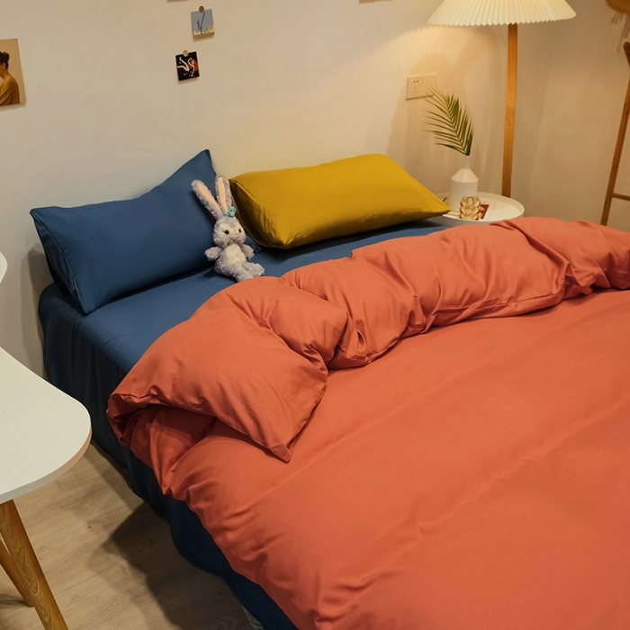 91家纺网 家纺一手货源 找家纺 （总）蓝淋家纺 2022新款纯色简约四件套