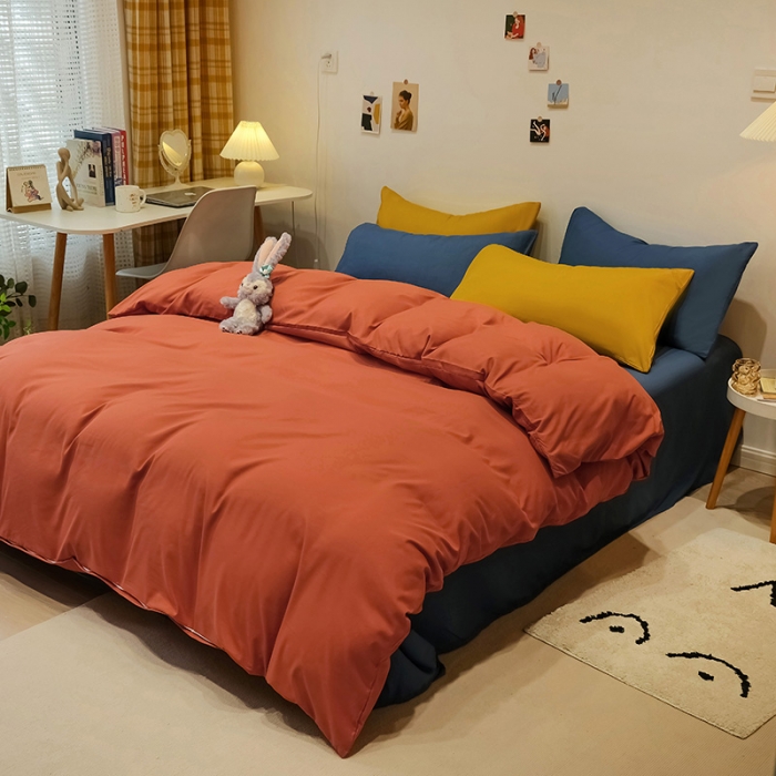 91家纺网 家纺一手货源 找家纺 （总）蓝淋家纺 2022新款纯色简约四件套