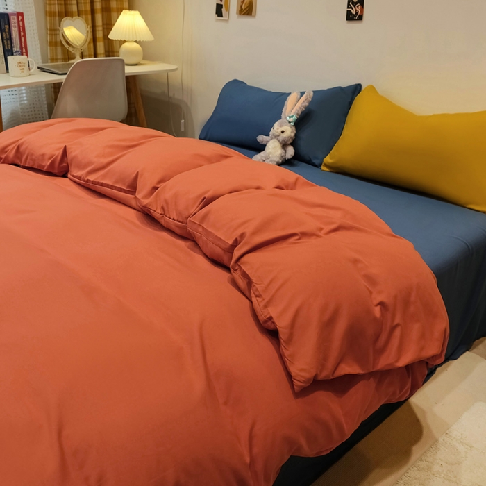 91家纺网 家纺一手货源 找家纺 （总）蓝淋家纺 2022新款纯色简约四件套