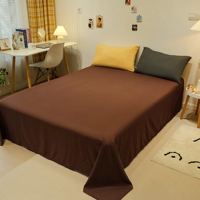 91家纺网 家纺一手货源 找家纺 蓝淋家纺 2022新款纯色简约四件套 翠绿+奶茶