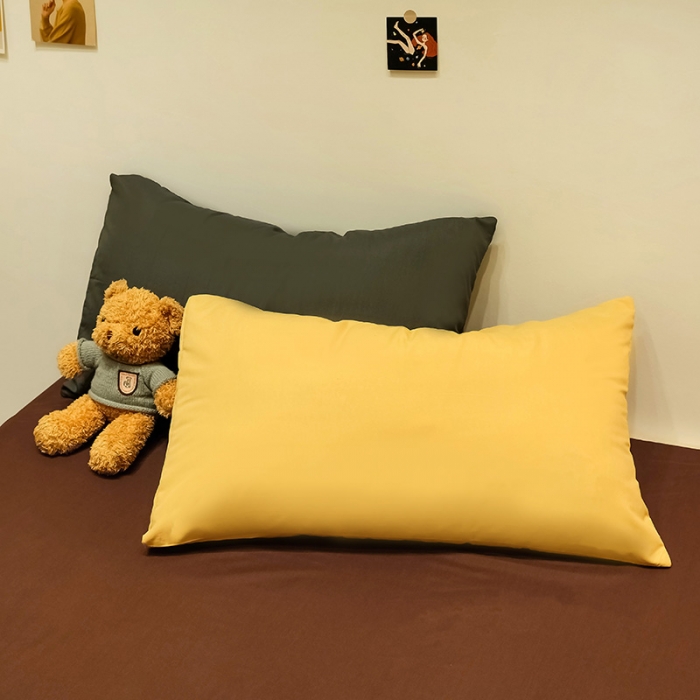 91家纺网 家纺一手货源 找家纺 蓝淋家纺 2022新款纯色简约四件套 翠绿+奶茶