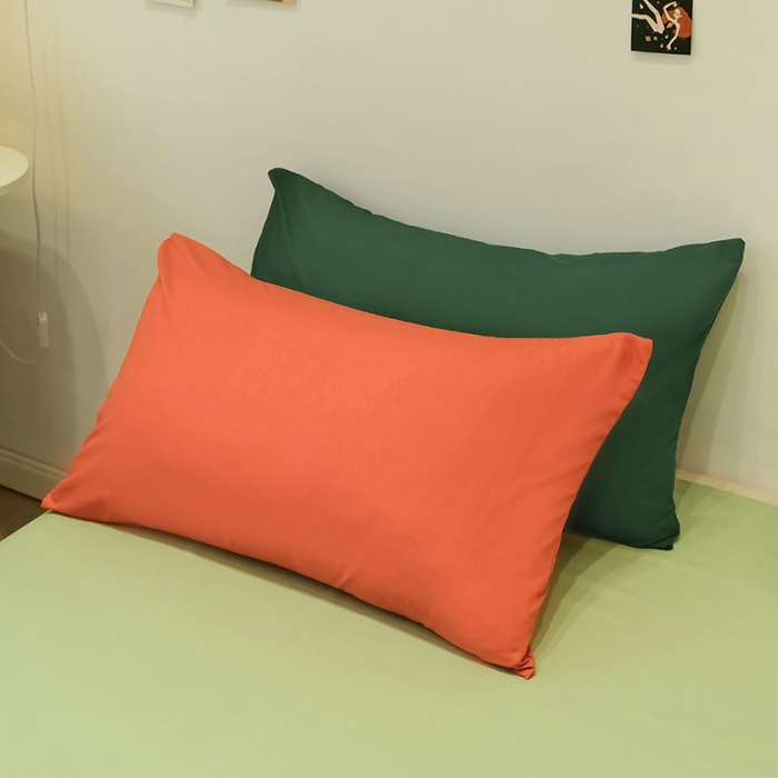 91家纺网 家纺一手货源 找家纺 蓝淋家纺 2022新款纯色简约四件套 芥末黄+豆绿