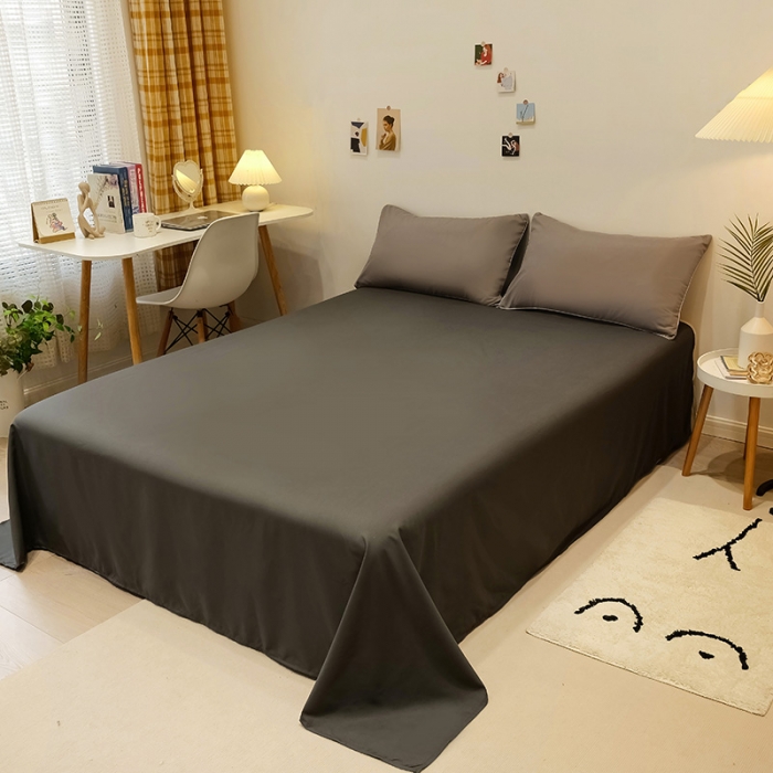 91家纺网 家纺一手货源 找家纺 蓝淋家纺 2022新款纯色简约四件套 浅灰+深灰