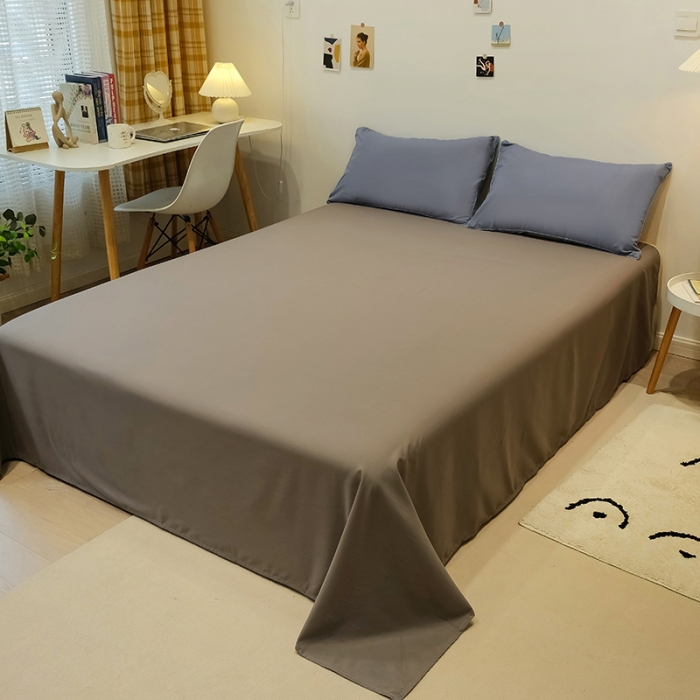 91家纺网 家纺一手货源 找家纺 蓝淋家纺 2022新款纯色简约四件套 浅兰灰+浅灰