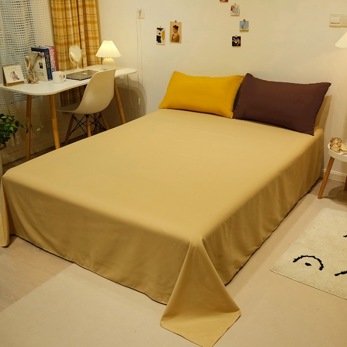 91家纺网 家纺一手货源 找家纺 蓝淋家纺 2022新款纯色简约四件套 深灰+杏色