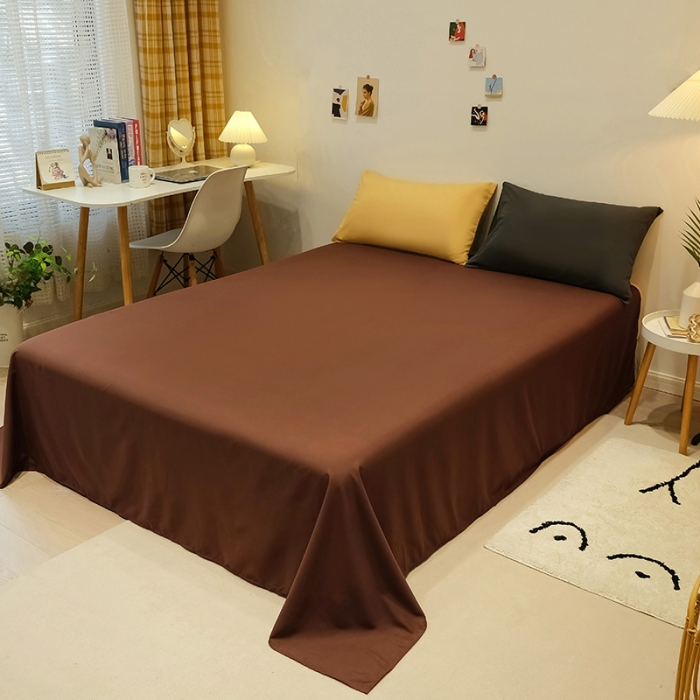 91家纺网 家纺一手货源 找家纺 蓝淋家纺 2022新款纯色简约四件套 杏色+奶茶