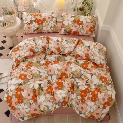 91家纺网 家纺一手货源 找家纺 窝米 2022新款全棉印花活性四件套花卉系列 朝颜