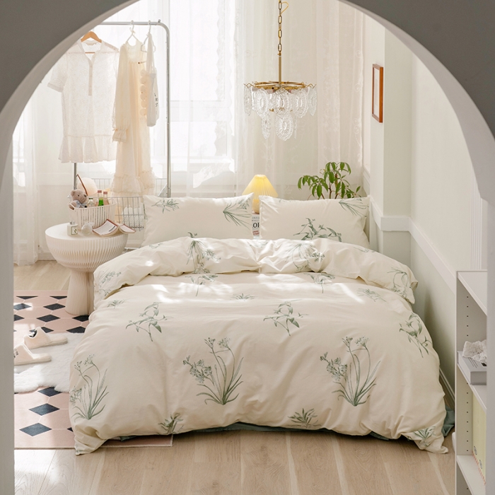 91家纺网 家纺一手货源 找家纺 （总）窝米 2022新款全棉印花活性四件套花卉系列