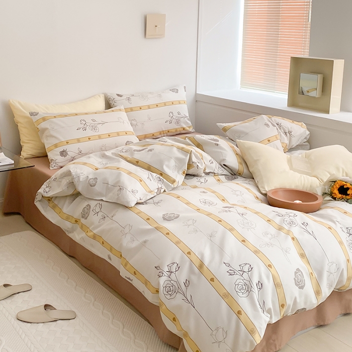 91家纺网 家纺一手货源 找家纺 窝米 2022新款全棉印花活性四件套花卉系列 春行