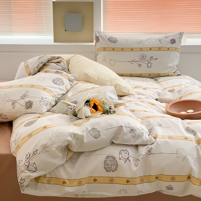 91家纺网 家纺一手货源 找家纺 窝米 2022新款全棉印花活性四件套花卉系列 春行