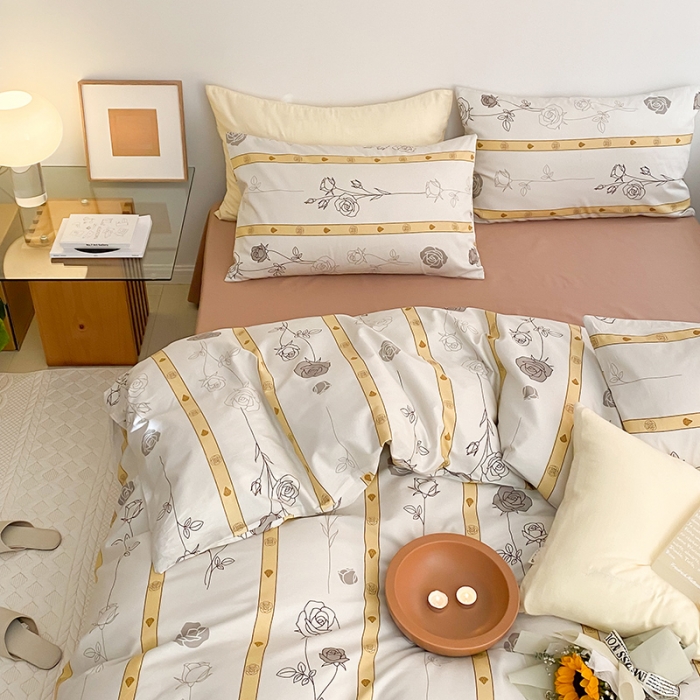 91家纺网 家纺一手货源 找家纺 窝米 2022新款全棉印花活性四件套花卉系列 春行