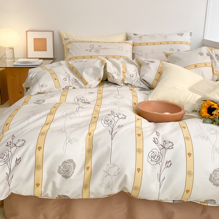 91家纺网 家纺一手货源 找家纺 窝米 2022新款全棉印花活性四件套花卉系列 春行