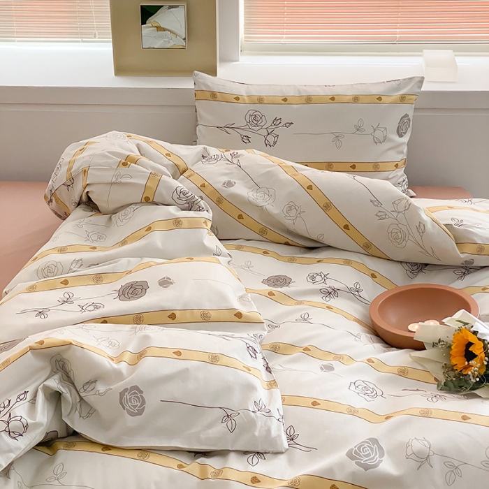 91家纺网 家纺一手货源 找家纺 窝米 2022新款全棉印花活性四件套花卉系列 春行