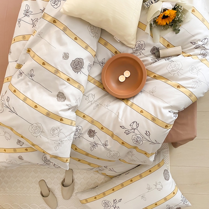 91家纺网 家纺一手货源 找家纺 窝米 2022新款全棉印花活性四件套花卉系列 春行