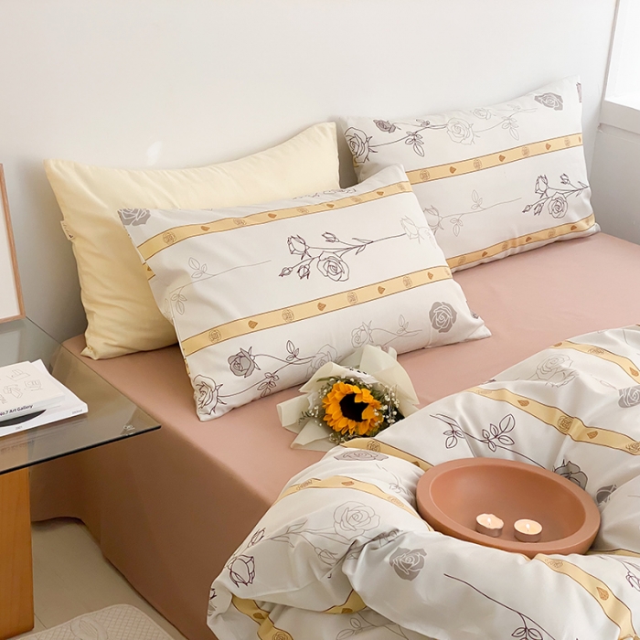 91家纺网 家纺一手货源 找家纺 窝米 2022新款全棉印花活性四件套花卉系列 春行