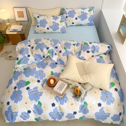 窝米 2022新款全棉印花活性四件套花卉系列 梦幻世界