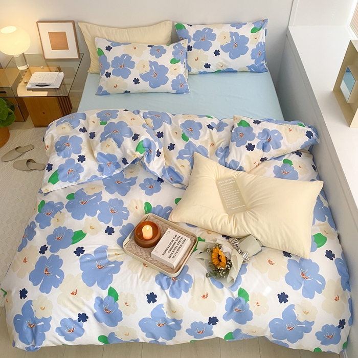 91家纺网 家纺一手货源 找家纺 窝米 2022新款全棉印花活性四件套花卉系列 梦幻世界