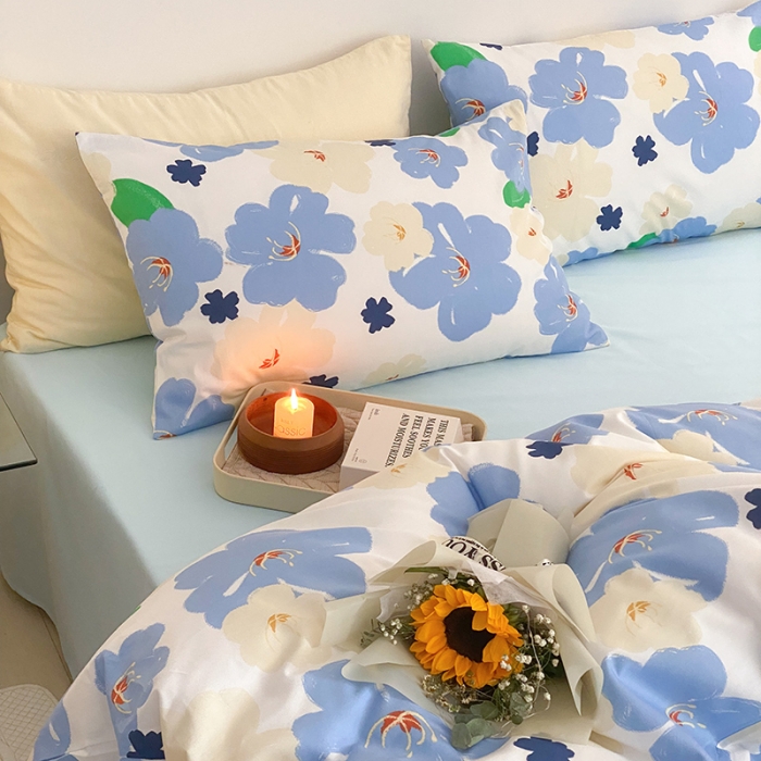 91家纺网 家纺一手货源 找家纺 窝米 2022新款全棉印花活性四件套花卉系列 梦幻世界