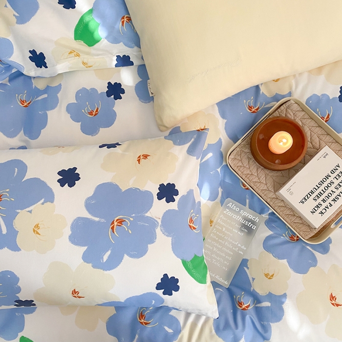 91家纺网 家纺一手货源 找家纺 窝米 2022新款全棉印花活性四件套花卉系列 梦幻世界