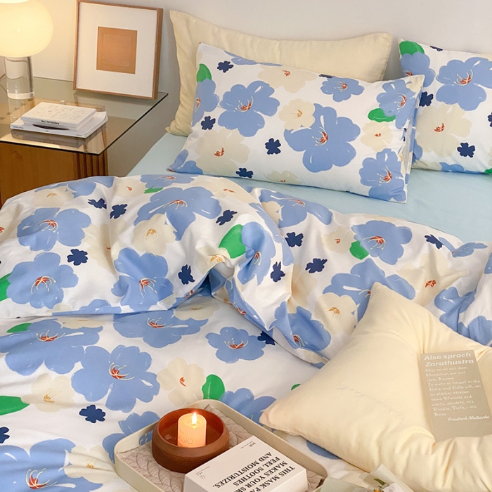 91家纺网 家纺一手货源 找家纺 窝米 2022新款全棉印花活性四件套花卉系列 梦幻世界