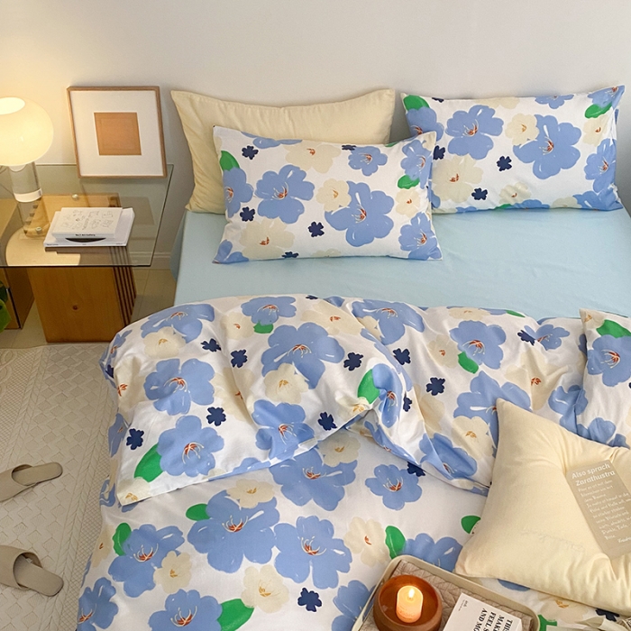 91家纺网 家纺一手货源 找家纺 窝米 2022新款全棉印花活性四件套花卉系列 梦幻世界