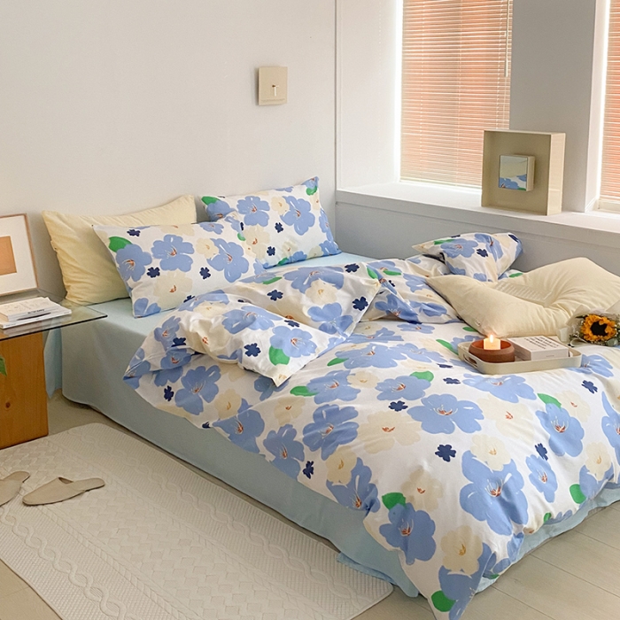 91家纺网 家纺一手货源 找家纺 窝米 2022新款全棉印花活性四件套花卉系列 梦幻世界