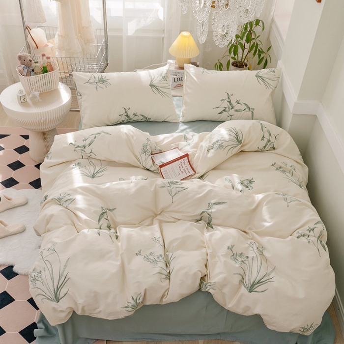 91家纺网 家纺一手货源 找家纺 窝米 2022新款全棉印花活性四件套花卉系列 觅香