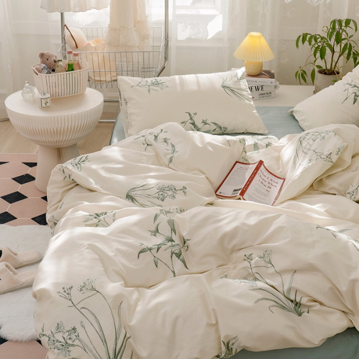 91家纺网 家纺一手货源 找家纺 窝米 2022新款全棉印花活性四件套花卉系列 觅香