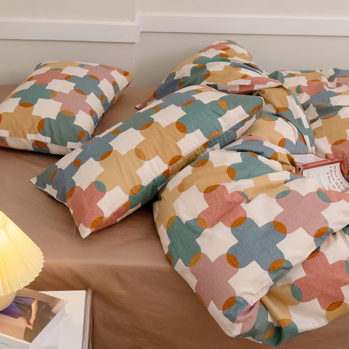 91家纺网 家纺一手货源 找家纺 窝米 2022新款全棉印花活性四件套花卉系列 莫妮卡