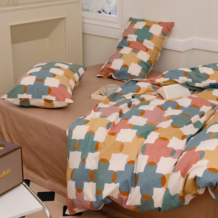 91家纺网 家纺一手货源 找家纺 窝米 2022新款全棉印花活性四件套花卉系列 莫妮卡