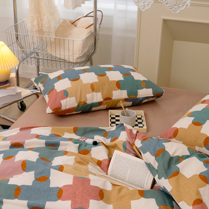 91家纺网 家纺一手货源 找家纺 窝米 2022新款全棉印花活性四件套花卉系列 莫妮卡