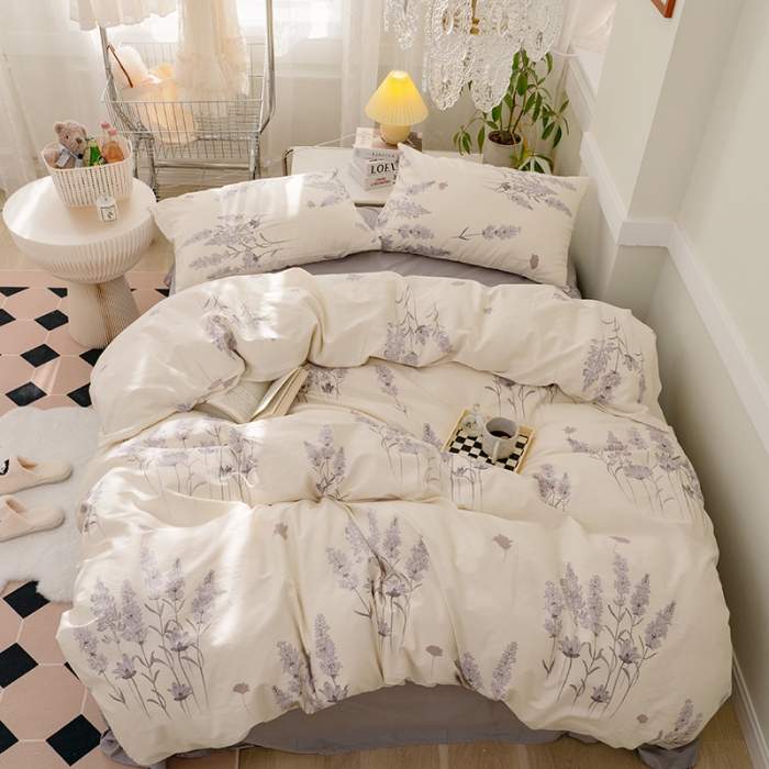 91家纺网 家纺一手货源 找家纺 窝米 2022新款全棉印花活性四件套花卉系列 苏浅