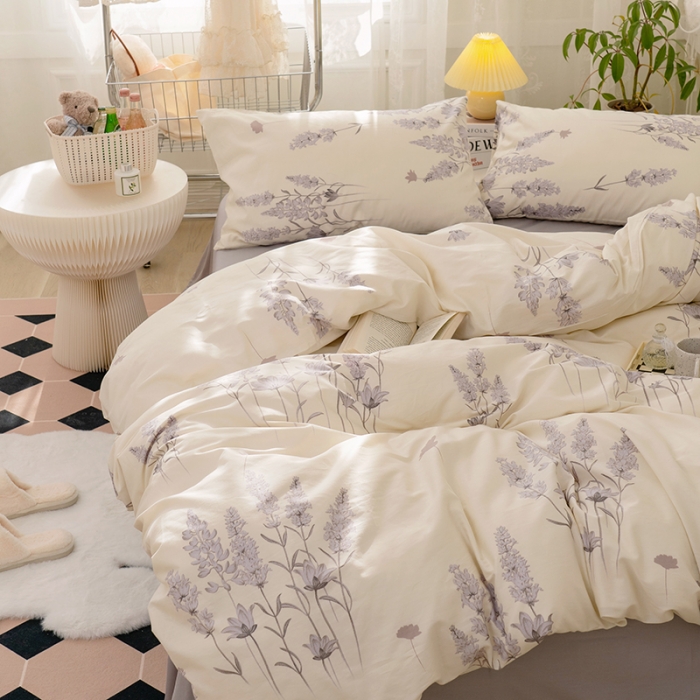 91家纺网 家纺一手货源 找家纺 窝米 2022新款全棉印花活性四件套花卉系列 苏浅