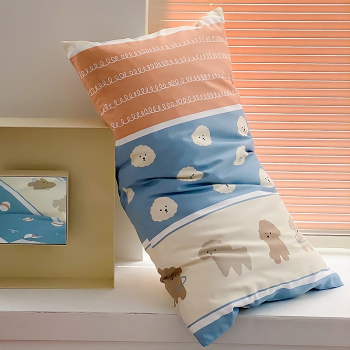 91家纺网 家纺一手货源 找家纺 窝米 2022新款全棉印花活性四件套花卉系列 小狗仔