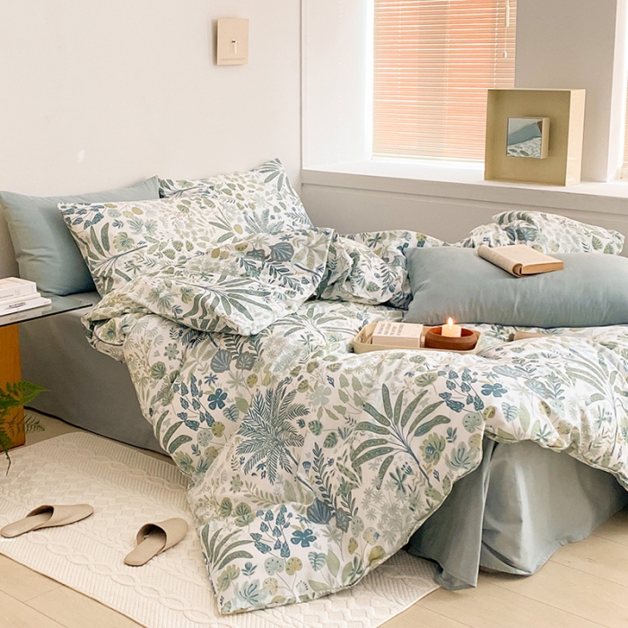 91家纺网 家纺一手货源 找家纺 窝米 2022新款全棉印花活性四件套花卉系列 小森林