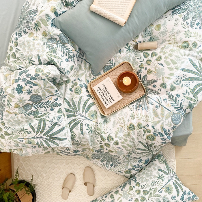 91家纺网 家纺一手货源 找家纺 窝米 2022新款全棉印花活性四件套花卉系列 小森林