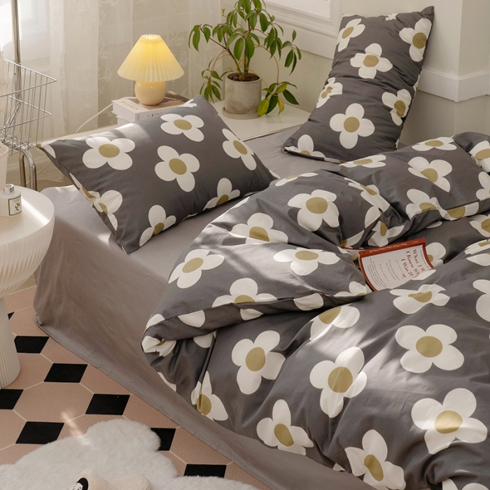 91家纺网 家纺一手货源 找家纺 窝米 2022新款全棉印花活性四件套花卉系列 小幸运