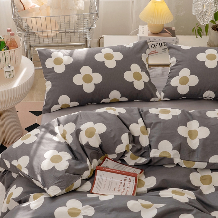 91家纺网 家纺一手货源 找家纺 窝米 2022新款全棉印花活性四件套花卉系列 小幸运