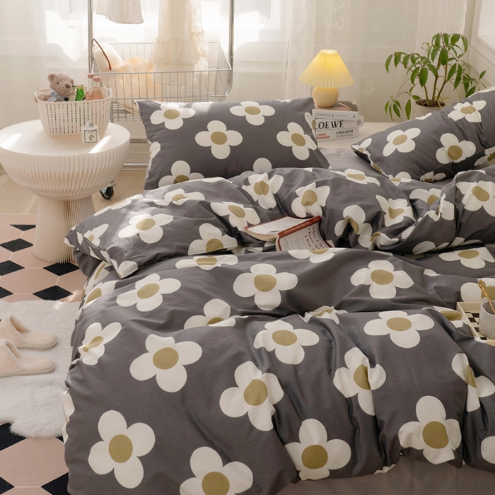 91家纺网 家纺一手货源 找家纺 窝米 2022新款全棉印花活性四件套花卉系列 小幸运