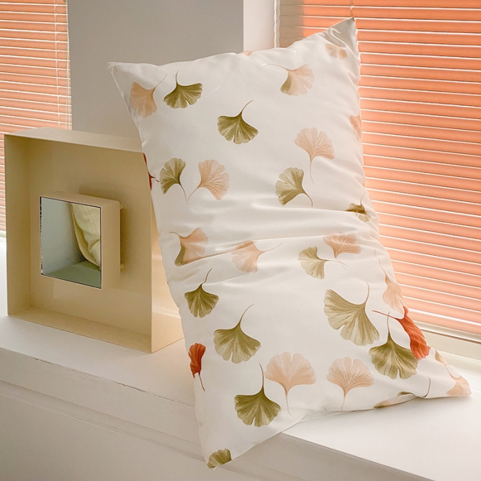 91家纺网 家纺一手货源 找家纺 窝米 2022新款全棉印花活性四件套花卉系列 银杏叶