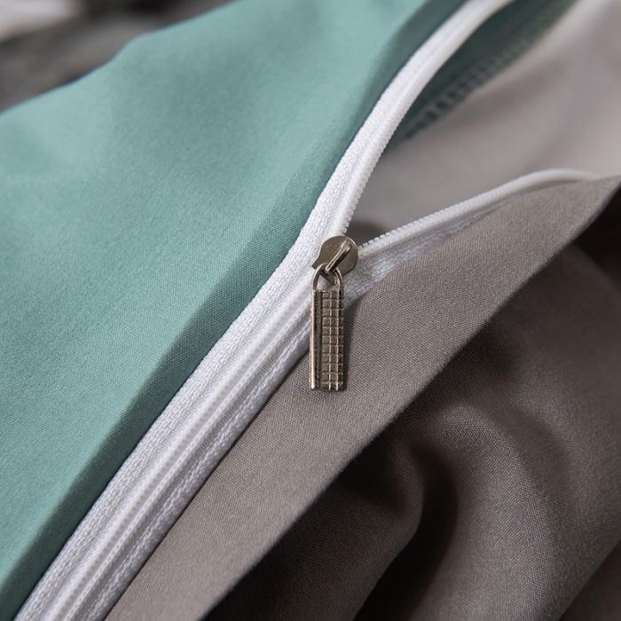 91家纺网 家纺一手货源 找家纺 蓝淋家纺 2022新款活性磨毛单品被套 豆绿+银灰