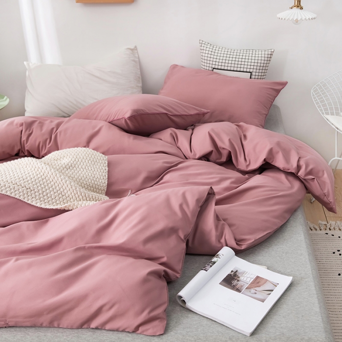 91家纺网 家纺一手货源 找家纺 蓝淋家纺 2022新款活性磨毛单品被套 豆沙