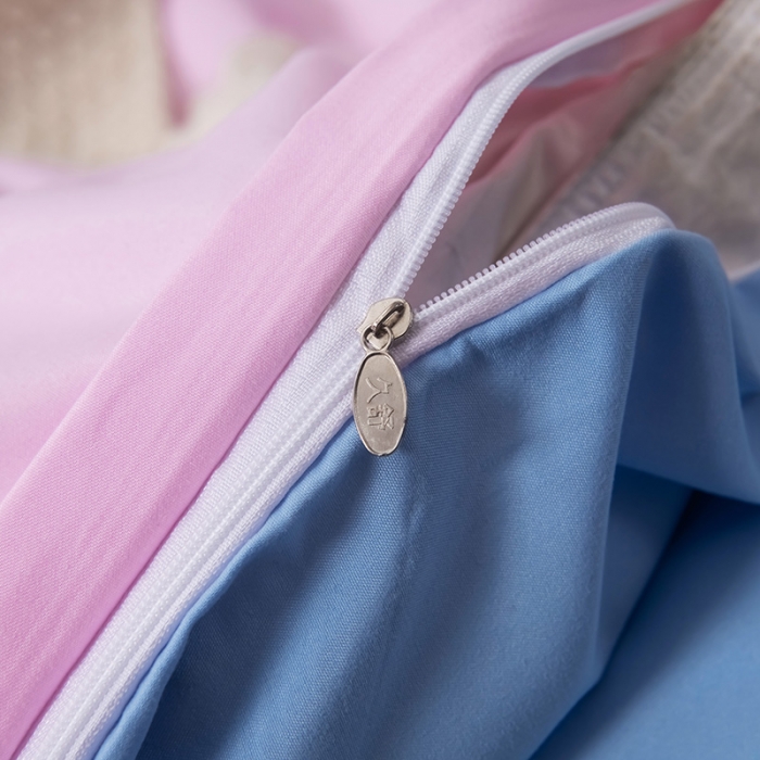 91家纺网 家纺一手货源 找家纺 蓝淋家纺 2022新款活性磨毛单品被套 粉色蓝