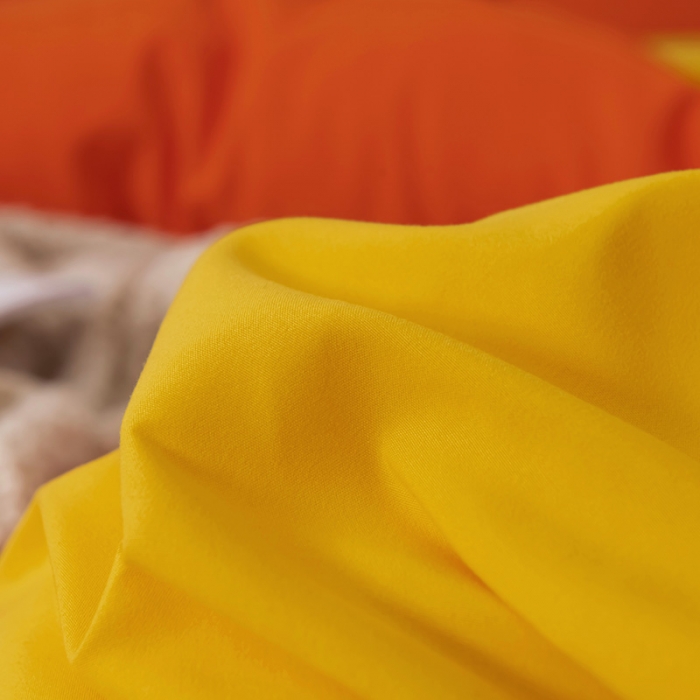 91家纺网 家纺一手货源 找家纺 蓝淋家纺 2022新款活性磨毛单品被套 橘黄+杏黄