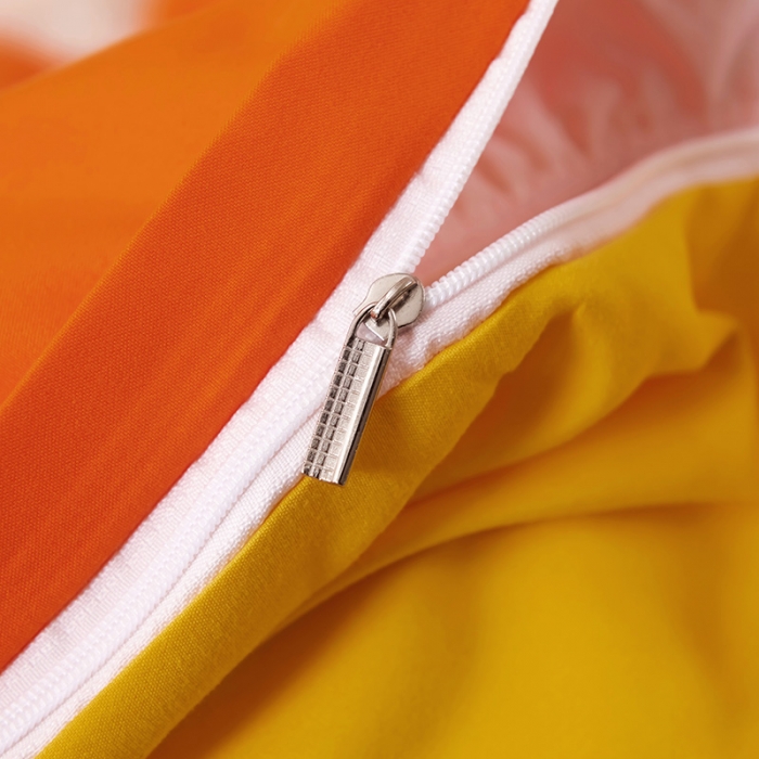 91家纺网 家纺一手货源 找家纺 蓝淋家纺 2022新款活性磨毛单品被套 橘黄+杏黄