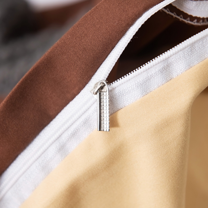 91家纺网 家纺一手货源 找家纺 蓝淋家纺 2022新款活性磨毛单品被套 咖啡+浅驼