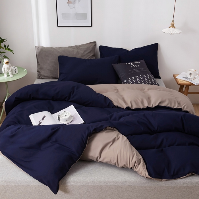 91家纺网 家纺一手货源 找家纺 蓝淋家纺 2022新款活性磨毛单品被套 卡其灰