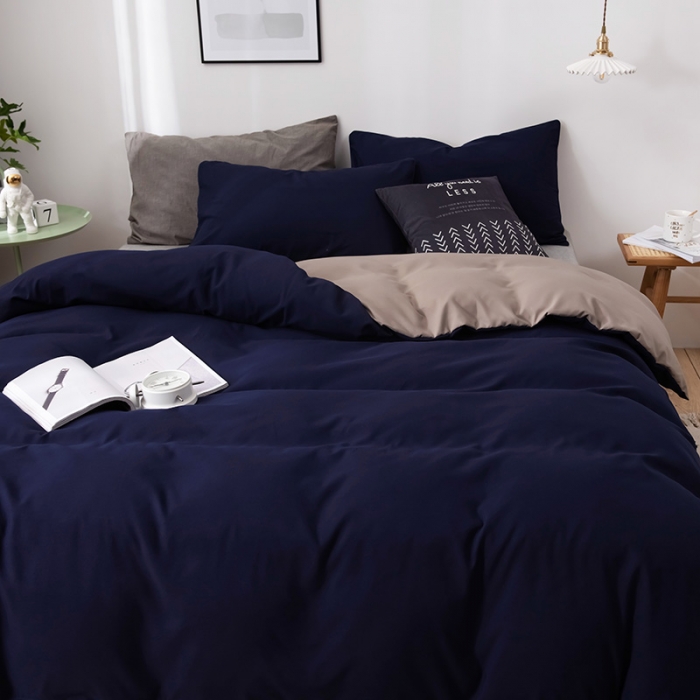 91家纺网 家纺一手货源 找家纺 蓝淋家纺 2022新款活性磨毛单品被套 卡其灰